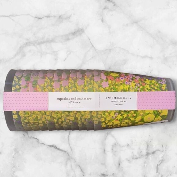 Cupcakes and Cashmere at Home Floral Set of 12 Cups! - Picture 2 of 11